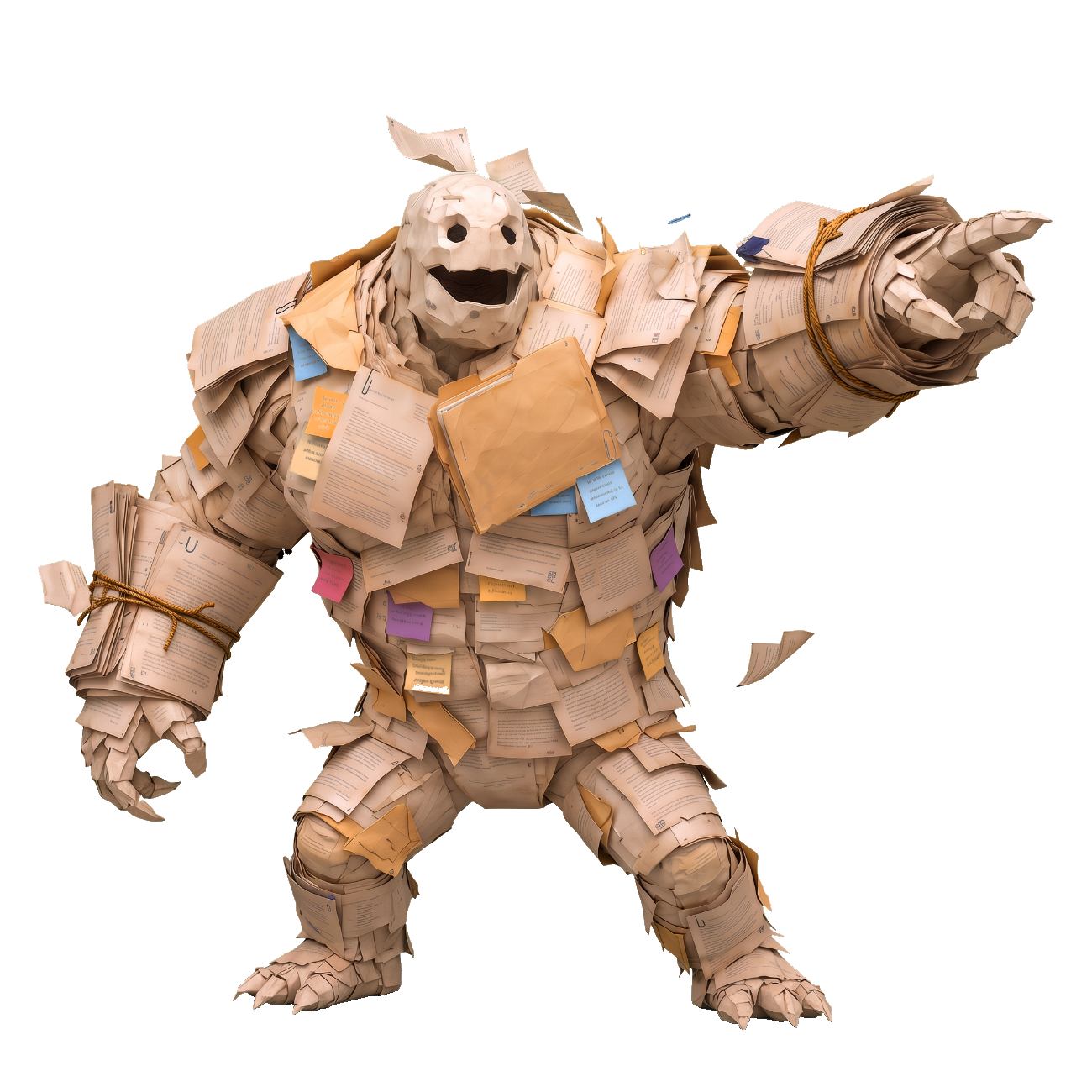 Chaos the paper monster, pointing